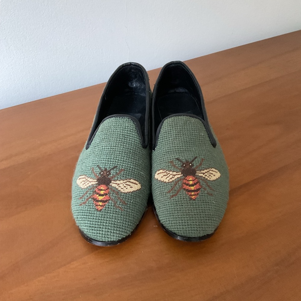 By Paige Needlepoint Bee Flats 8.5
